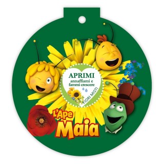 Eco-Decors pallina ecologica da cui nascono fiori con video de L'Ape Maia e il grillo Flip in realtà aumentata