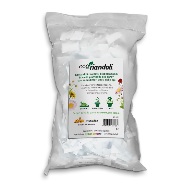 ECORIANDOLI L'APE MAIA coriandoli ecologici e sostenibili in carta con semi di fiori per le api