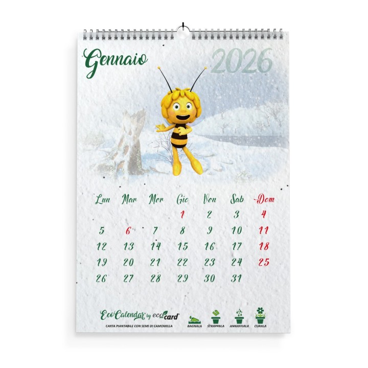 Calendario Ape Maia in carta piantabile con fiori e animazioni URRÀ – 12 mesi da vivere e piantare