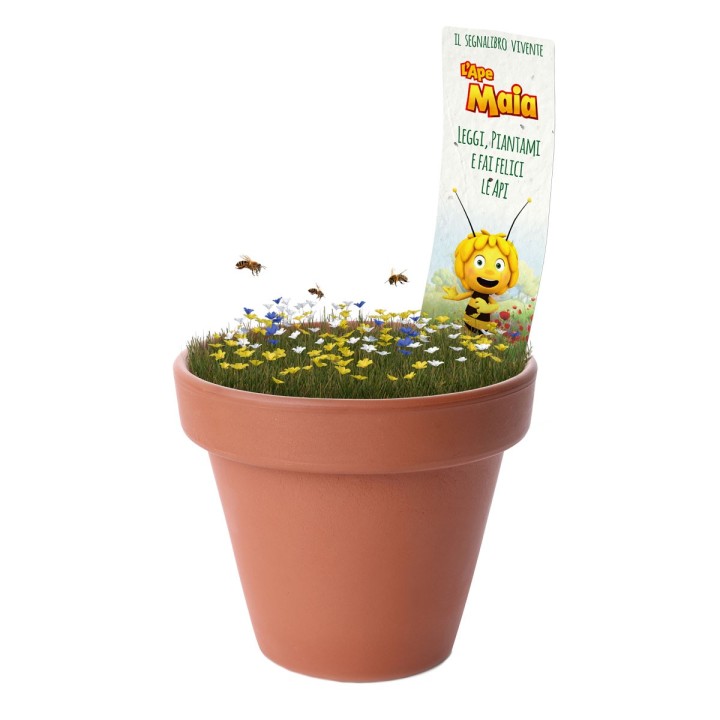 Segnalibro piantabile con semi di fiori illustrato con emoji de L'Ape Maia