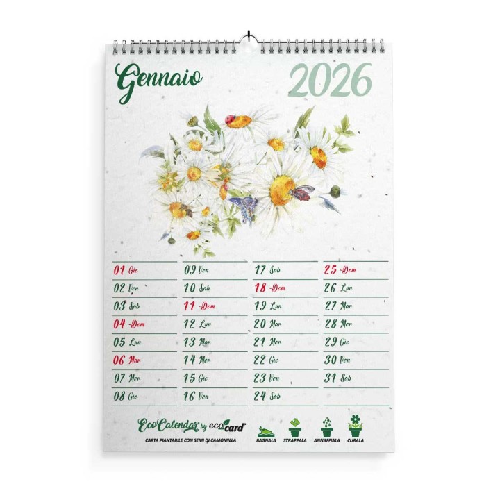 Calendario da muro piantabile A4 EcoCalendar 2026