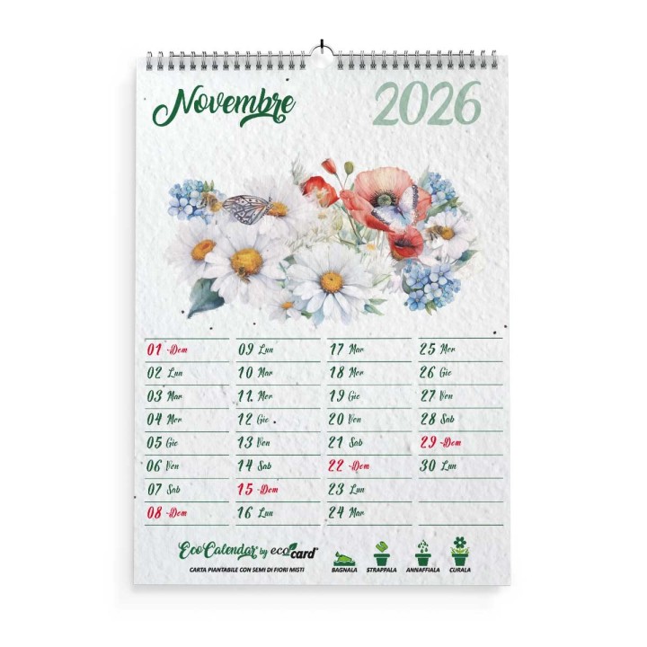 Calendario da muro piantabile A4 EcoCalendar 2026