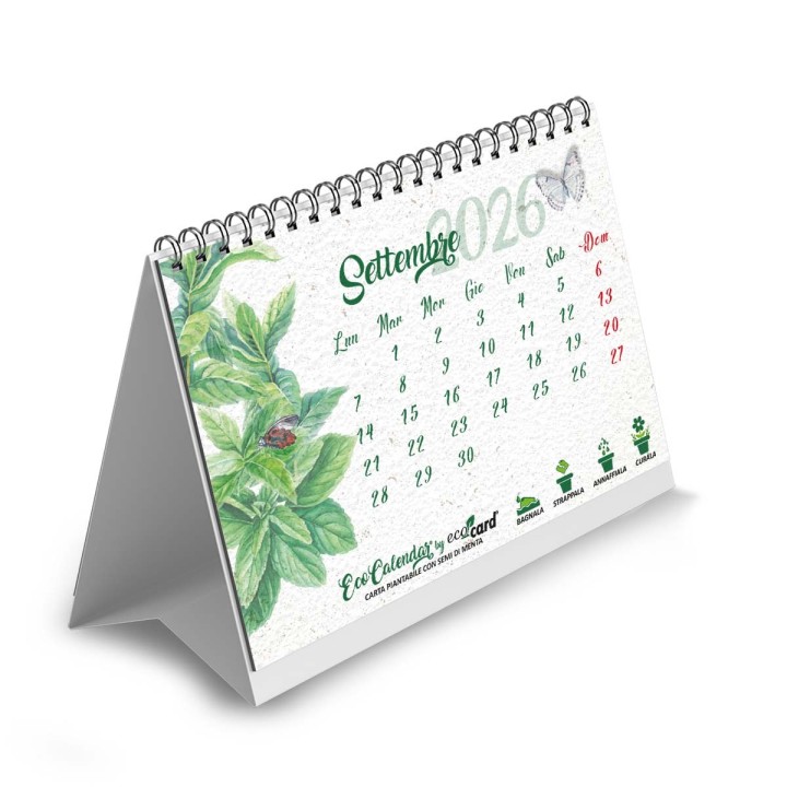 Eco-Calendar 2026 calendario da tavolo ecologico che germoglia - semi misti
