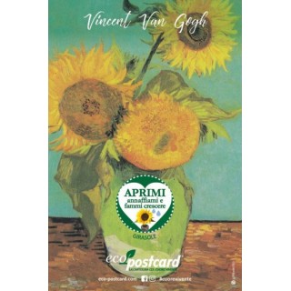Eco-Postcard cartolina artistica Girasoli Van Gogh con Realtà Aumentata