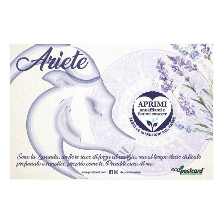 Eco-Postcard zodiaco Ariete - lavanda