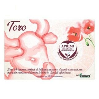 Eco-Postcard zodiaco Toro - papavero