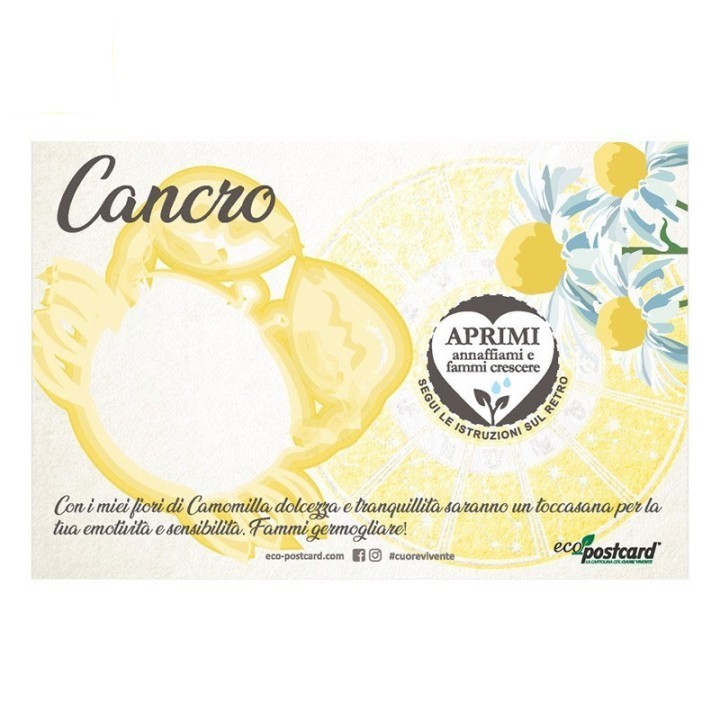 Eco-Postcard zodiaco Cancro - camomilla