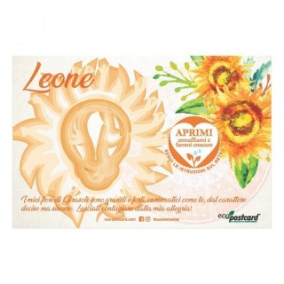Eco-Postcard zodiaco Leone - girasole