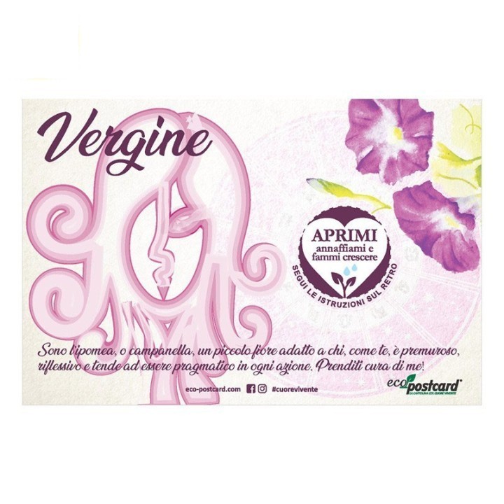 Eco-Postcard zodiaco Vergine - ipomea