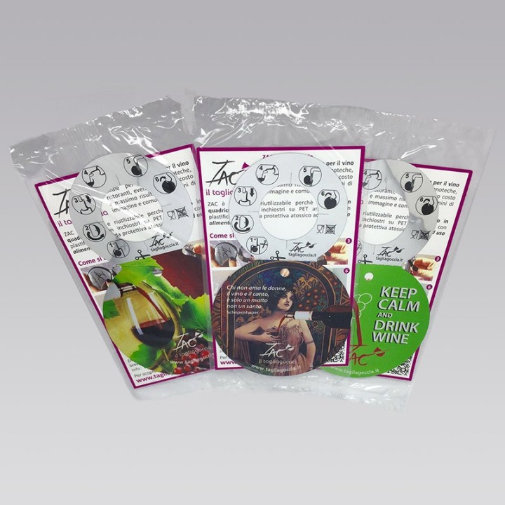 Tagliagocce in laminato - in flowpack singolo con cartoncino