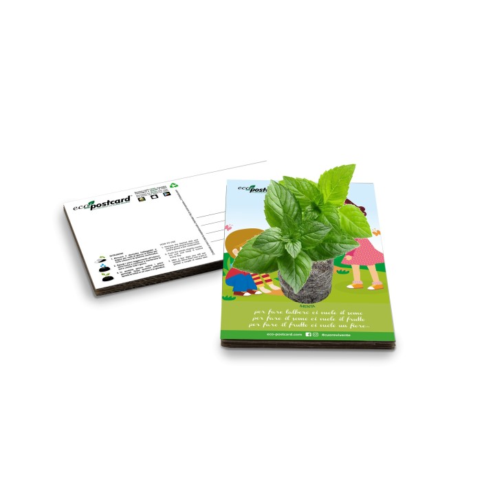 Eco-Postcard cartolina ecologica con filastrocca per bambini
