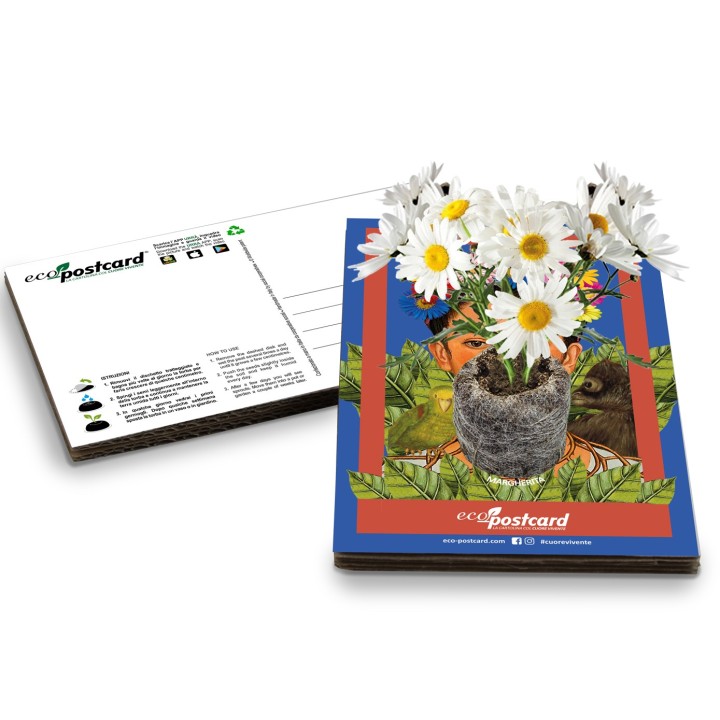 Eco-Postcard Artistica  dedicata a Frida Kahlo con Realtà Aumentata